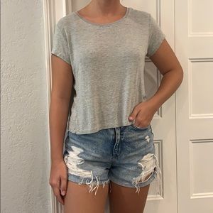 Guess Junior XL Grey and White Striped Tee